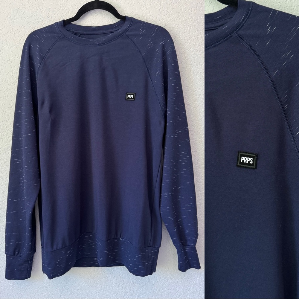 PRPS Sweatshirt Men's Large Navy Blue Crew Neck Casual Quiet‎ Luxury Japan